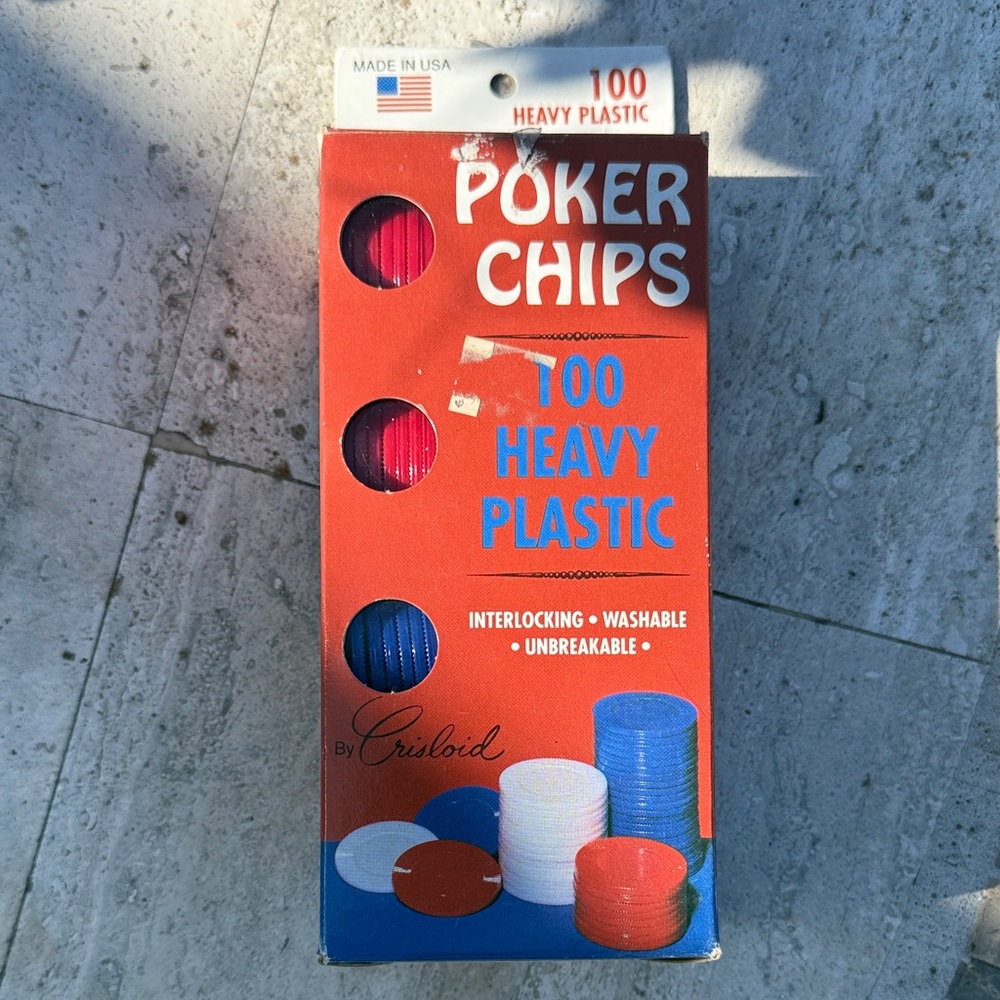 Red, Blue, and White Poker Chips Set